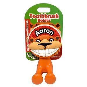 Happy Smiles Personalized Kids Toothbrush Holder Aaron Lion